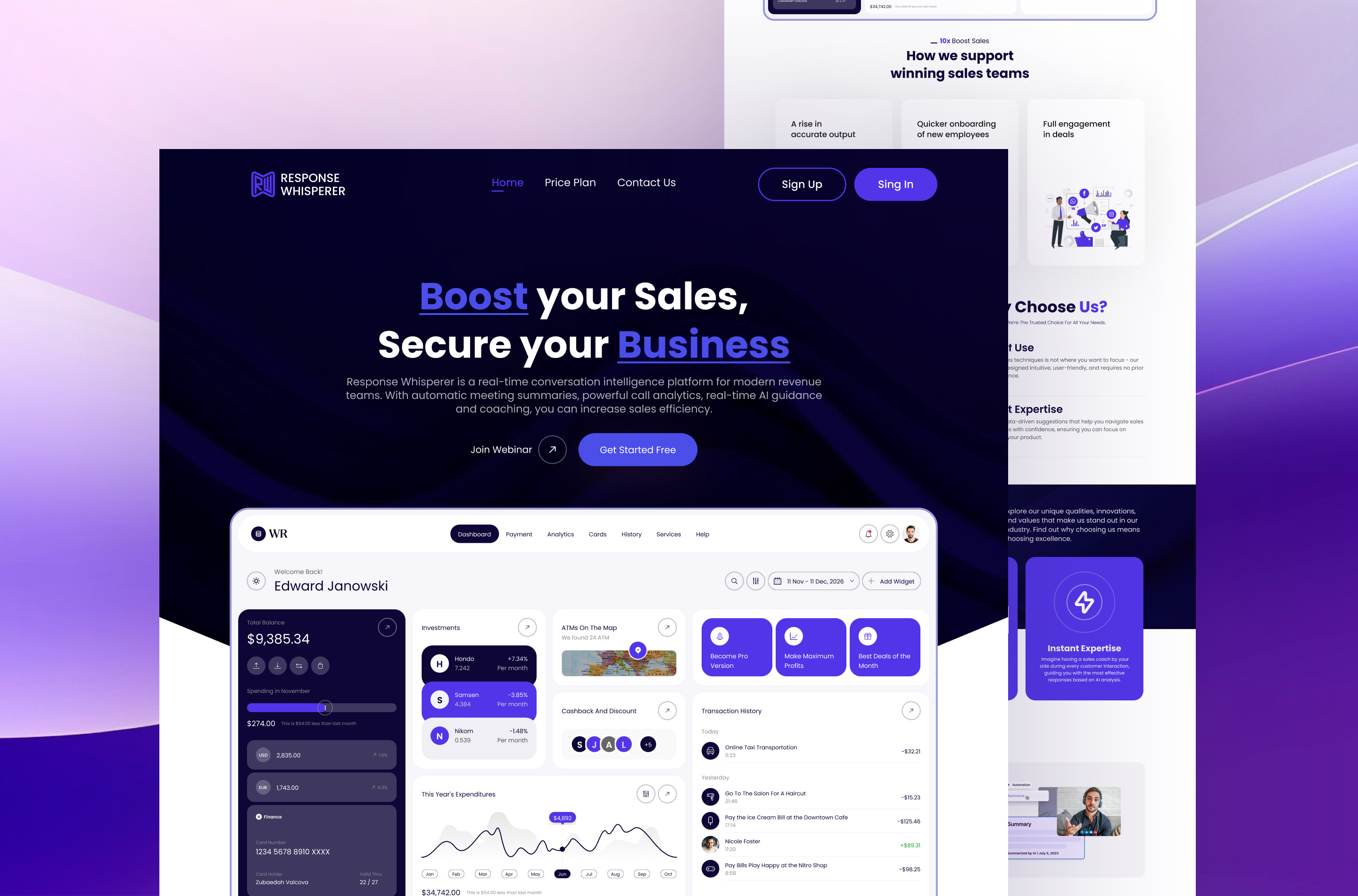 Example of Pro Website Landing Page UI/UX Design