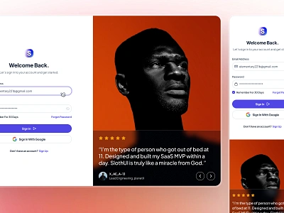 slothUI - World's Laziest Design System - Sign In/Log in Screen clean ui design system gradient ui log in log in page log in screen log in ui minimal ui modern ui register sign in sign in page sign in screen sign in ui sign up ui slothui ui ui design ui kit web design