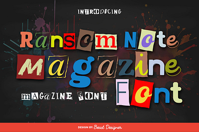 Ransom Note Magazine Font by Beast Designer collage font collageart cutout letters font fonts magazine font newspaper font old school font ransom letter style ransom note rap mv torn vintage font