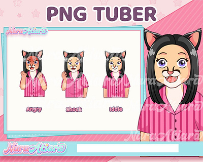Perfect Entertainment Black Cat Girl PNGTuber 2ddesign animal animation cat cute giftuber human live2d vtuber