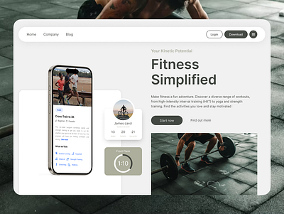Fitness app - UI Website design fitness sport ui ui design ui website website