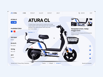 Electric Bike - Prototype battery bike dashboard eco electric herosection landing page moped sport ui uiux ux website