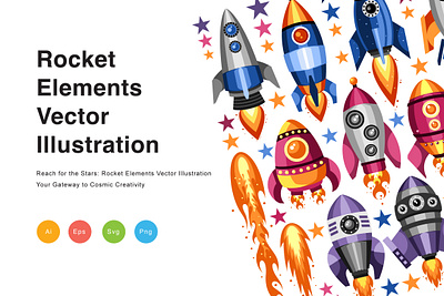 Rocket Elements Vector Illustration celestial