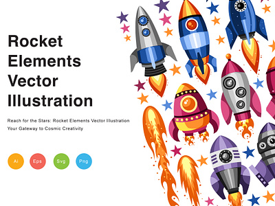 Rocket Elements Vector Illustration celestial