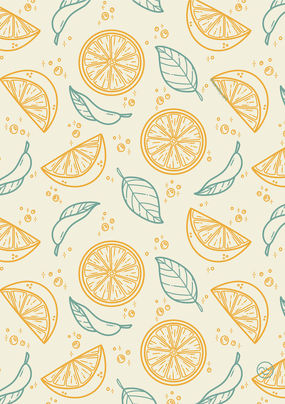 Refreshing Pattern art digital art digital artist illustration lemonade pattern pattern design procreate refreshing