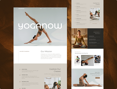 Modern and Minimal Website Design for Yoga Studio hatha yoga landing meditation minimalist minimalistic modern design ui ux web design website yoga yoganow zen