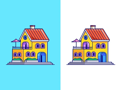 Fancy House🏠 architecture branding building decoration doodle exterior fancy furniture garden home hotel house icon illustration interior design logo modern umbrella vector