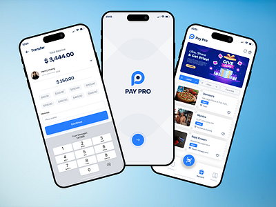 Pay Pro: E-wallet Mobile Banking App UI Kit app ui kit figma figma design finance app mobile app mobile banking services online payment app online wallet app payment app tickit booking app ui kit uiux wallet app