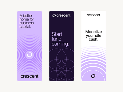 Crescent | Ad Banners banking brand branding finance fintech identity logo money people typography ui