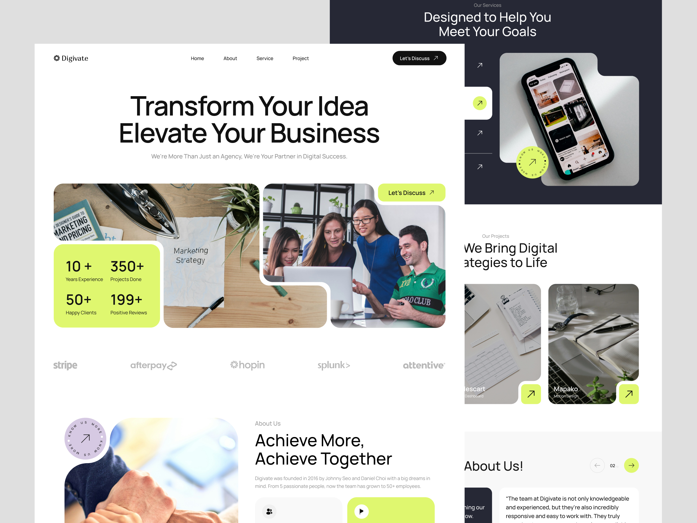 Digivate - Digital Marketing Agency agency brand business creative design digital digital marketing homepage landing page marketing marketing agency service ui uiux uiux design