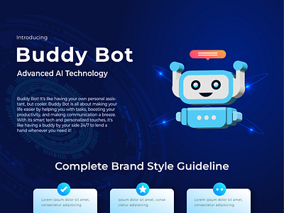 Brand Style Guide | Chat Bot Logo | Technology Logo artficial bot brand book brand style guide branding chat chatbot communication corporate identity creative logo design graphic design logo logo design minimalist logo robot technology logo virtual