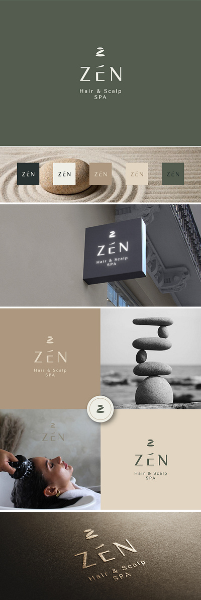 ZEN SPA logo background branding design graphic design illustration logo typography