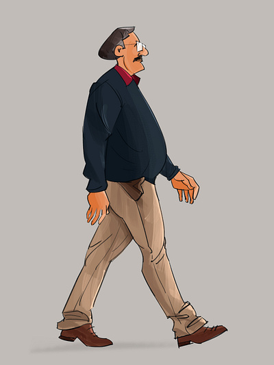 Exploring New style of Characters 2d 2d character character character design character illustration grandpa illustration old men realistic character
