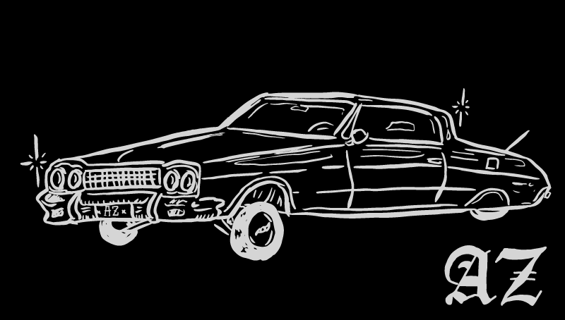 AZ Lowrider apparel black branding cars chicano cultura culture design hand drawn hand lettering illustration lowrider mexican southwest street