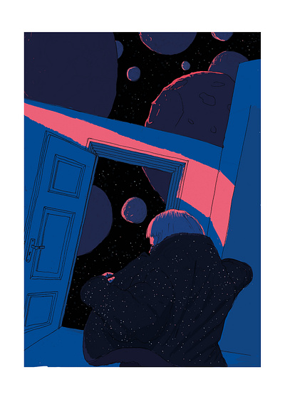 night comic design digital color illustration moons night pigment liner space