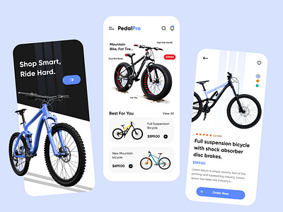 Bicycle App app design bicycle app bicycle app design bicycle ui clean ui creative cycling ecommerce ios app marketplace minimal mobile app online store product app transportation app ui ux vehicle