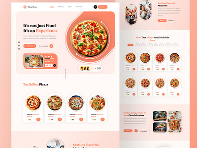 Pizza Bytes - Pizza website Design, UIUX, Landing page branding design ecommerce graphic design illustration landing page logo pizza pizza landing page ui uiux web website