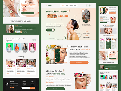 Skincare Landing Page 2024 branding care community discover exploring green landing orange sas sas landing skin skincare trending ui ux web webdesign white world