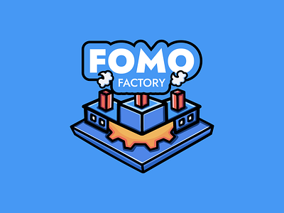 Fomo Factory | Logo mem coin branding coin crypto cryptocurrency doge factory icon illustration industrial launchpad mem mem coin meme token pepe platform shiba token typography wallet