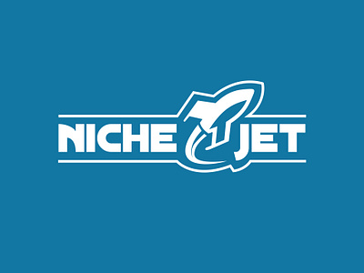 Niche Jet Logo branding design drawing font icon illustration logo logotype minimalist outline rocket sign simple ui vector