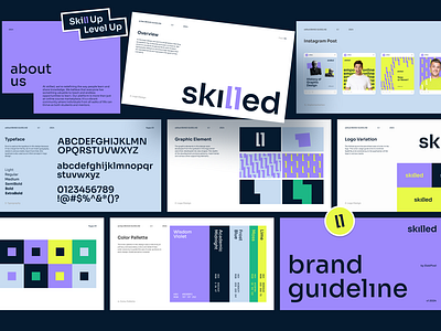 Skilled Online Course – Brand Guideline brand brand book brand guideline branding class course design education graphic design learning logo logo design mentor mockup online class online course patter skill student teaching