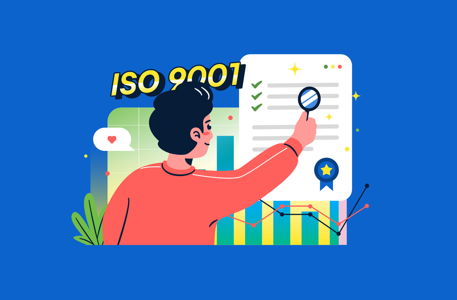 ISO 9001 2d artwork character design flatdesign graphic design illustration illustrator iso 9001 kpi vector