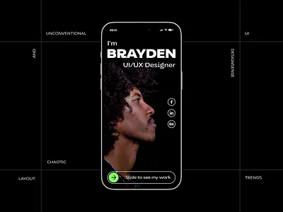 Portfolio App Design | Unconventional and Chaotic Layout animation designcommunity designsense digitaldesign dimensionality layering graphicdesign inspiration interactivedesign motion graphics neu brutalism portfolioapp uidesign uiux userexperience userinterface uxdesign visualdesign youtubedesign