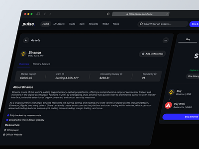 Detail Assets | Crypto Dashboard btc cansaas coin crypto crypto asset page crypto dashboard dashboard detail detail asset fintech deign minimal product design saas ui ux