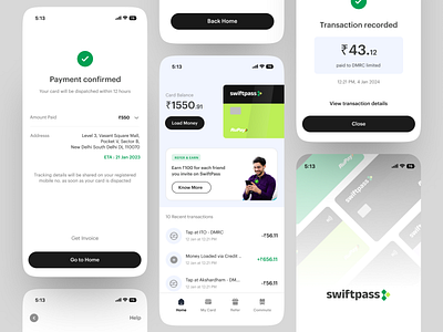 Transit fintech App for Train Bus Travel and Shopping - Recharge app banking cas credit cards ecommerc e finance fintech illustration ios list logo payment product design recharge refer and earn transactions