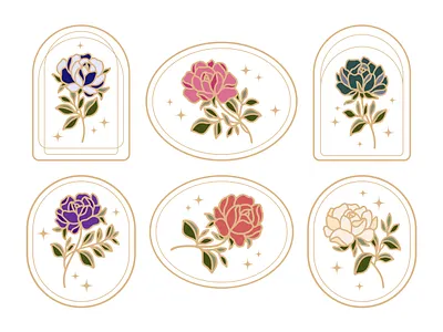 Vintage Hand Drawn Rose Line Art Illustration Set beauty botanical brand branding clip art colorful design digital art elegant feminine floral flower flower illustration illustration label logo nature roses vector vintage