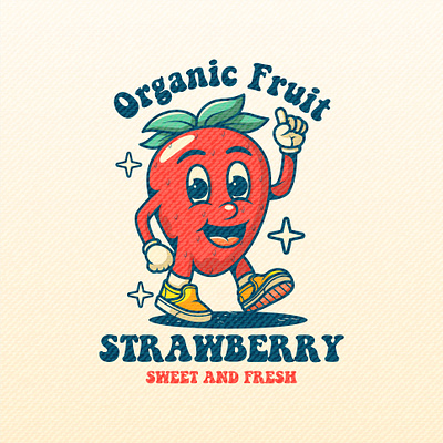 Strawberry Cartoon Characters cartoon fruit fruit logo logo fruit logo mascot mascot design mascot fruit mascot strawberry retro cartoon retro mascot retro style strawberry strawberry cartoon vintage cartoon vitamin