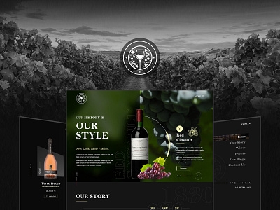 Matsuri Wine Shop – Website Concept 🍷 beverage business conceptual creative dark ui drink ecommerce graphic design inspiration interaction design landing page minimal trending ui user experience ux web marketing website wine winery website