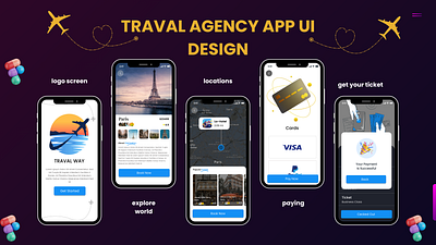 Travel Agency App 3d branding graphic design logo motion graphics ui