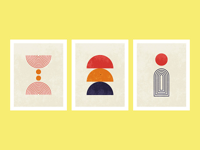 A set of posters in an abstract style. set