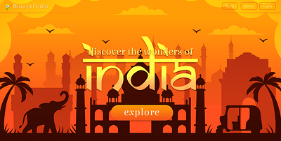 BharatTrails - TravelBlog branding design figma front end graphic design travel travelling site ui ux web design