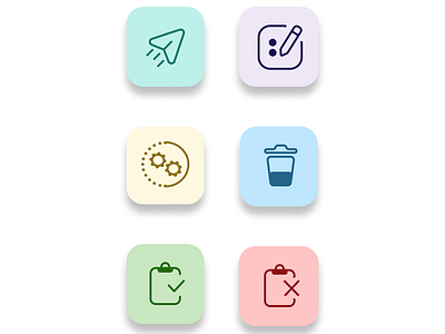 Icon Set - Sneak Peak- round is safe and comfortable ;) app bin check delete design edit fly icons illustration paper plane round send set shape status ui ux