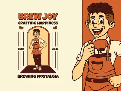Barista Coffee barista brand brand identity branding cartoon classic coffee design graphic design illustration logo mascot retro vector vintage