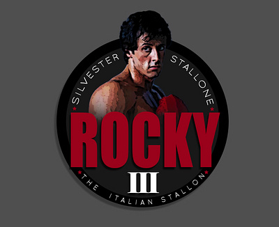 Rocky III Movie badge design graphic design illustration logo movie rocky rocky movie silvester stallone typography