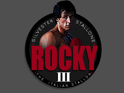 Rocky III Movie badge design graphic design illustration logo movie rocky rocky movie silvester stallone typography