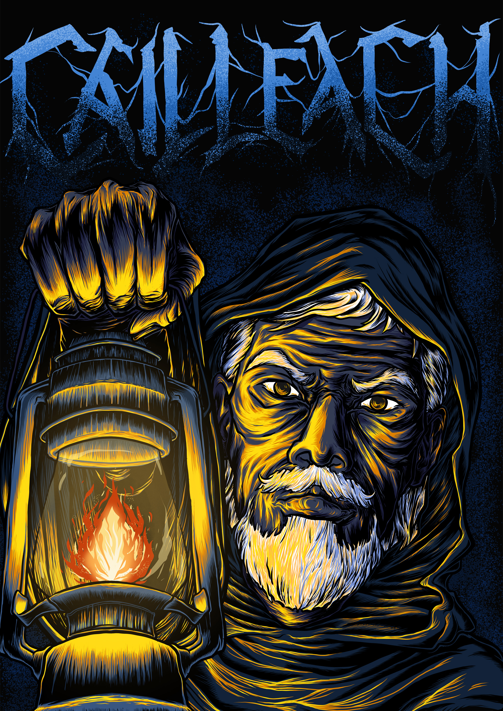 Man with lantern illustration for t-shirt apparel artwork clothes clothing design digital art fantasy illustationart illustration tshirt tshirt design