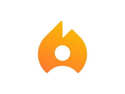 Person + Flame logo concept abstract brand branding design fire flame gradient identity logo logo design logodesign person simple social symbol