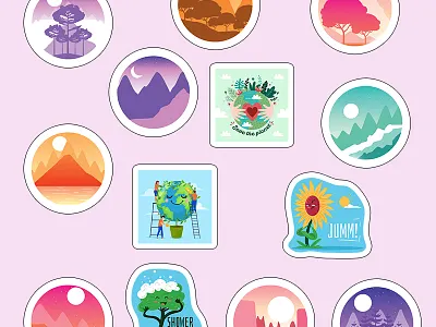 Stickers branding design graphic design illustration stickers vector