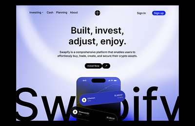 Swapify - Web 3.0 branding built buy cash crypto aseets desktop screen graphic design invest logo mobile screen planning secure trade ui