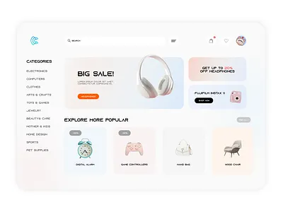 전자상거래 웹 디자인; E-commerce Web Design 3d design ecom figma fyp graphic design ui viral web webdesign
