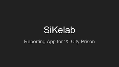 SiKelab - Reporting App for 'x' City Prison design thinking mobile apps product management product manager ui