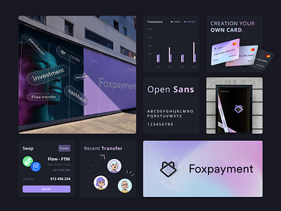 Foxxx 🦊1 activity bank banner brand branding btc card change fox logo money payment people pink purple tack transaction wallet