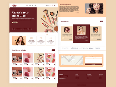 BlushMe- Beauty Products landing page design typography ui ux web design