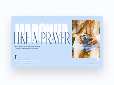 CTC#013 - Like a prayer design hero section music webdesign