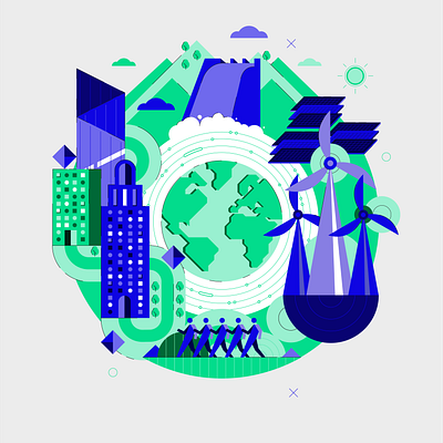 Illustration: Open Green Energy - ESG brand identity branding design designer graphic design illustration ui vector