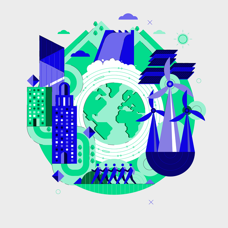 Illustration: Open Green Energy - ESG by Daniel TCT on Dribbble